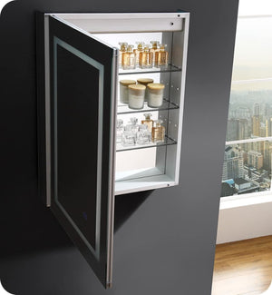 Fresca FMC022430-L Fresca Spazio 24" Wide x 30" Tall Bathroom Medicine Cabinet w/ LED Lighting & Defogger