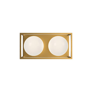 Alora VL519213AGOP AMELIA 13" VL AGED BRASS MATTE OPAL GLASS 2X60W E26