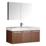 Fresca FVN8092TK Fresca Vista 48" Teak Wall Hung Modern Bathroom Vanity w/ Medicine Cabinet