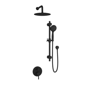 PULSE ShowerSpas 3006-MB-1.8GPM Matte Black Combo Shower System, 1.8 GPM