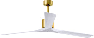 Matthews Fan NKXL-BRBR-MWH-72 Nan XL 6-speed ceiling fan in Brushed Brass finish with 72” solid matte white wood blades