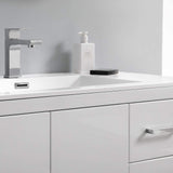 Fresca FCB9436WH-L-I Fresca Imperia 36" Glossy White Free Standing Modern Bathroom Cabinet w/ Integrated Sink - Left Version