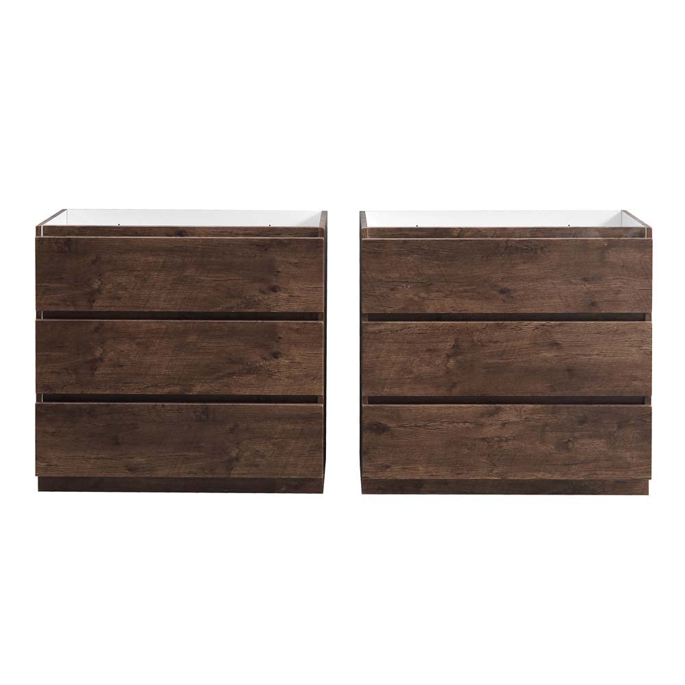 Fresca FCB93-3636RW-D Fresca Lazzaro 72" Rosewood Free Standing Double Sink Modern Bathroom Cabinet