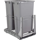Hardware Resources WC-EMBM-D50G 50qt Wire Double Trashcan Pullout with Soft-close Slides
