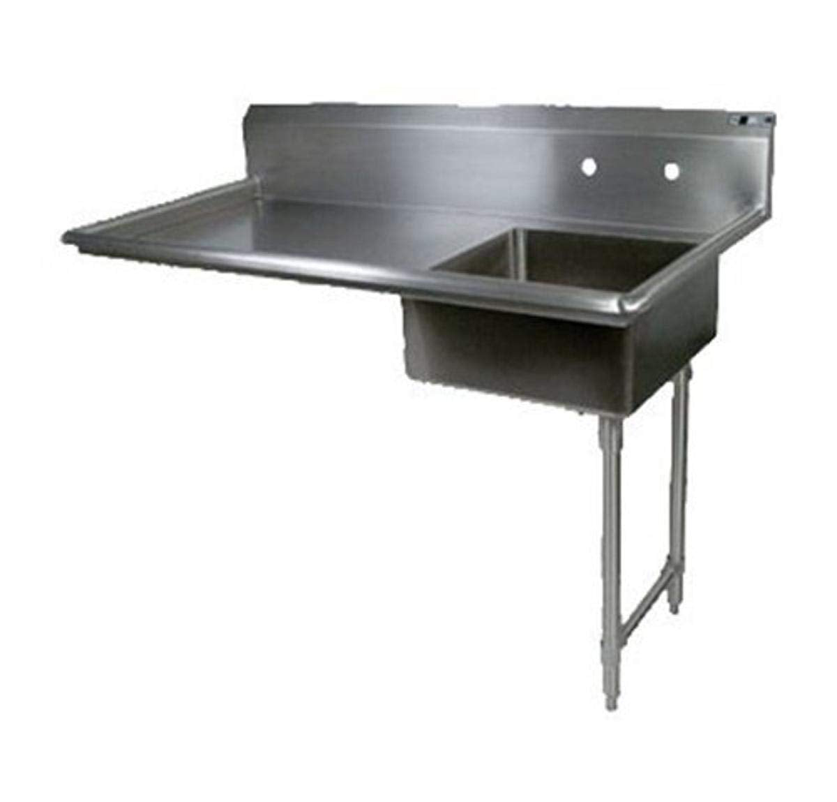 John Boos JDTS-20-60UCR Stainless Steel Pro-Bowl Undercounter Soiled Dishtable, 8" Deep Sink Bowl, 60" Length x 30" Width, Right Hand Side Table