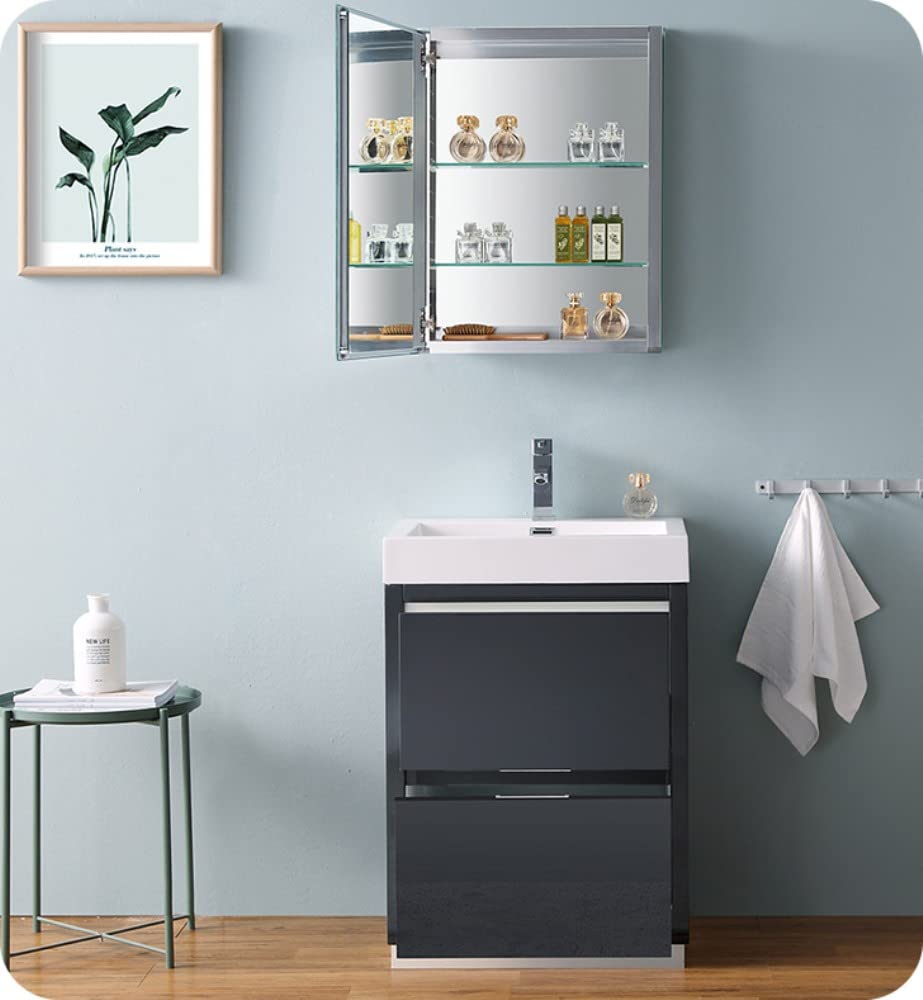 Fresca FCB8424GG-I Fresca Valencia 24" Dark Slate Gray Free Standing Modern Bathroom Vanity