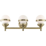 Livex Lighting 3 Light Antique Brass Bath Vanity Vanity Sconce