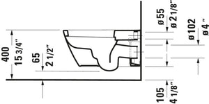 Duravit 2533590000 Wall-Mounted, Stack 2, Concealed Fixation for Sensowash C Toilet, White