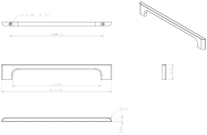Jeffrey Alexander 286-192NI 192 mm Center-to-Center Polished Nickel Asymmetrical Leyton Cabinet Pull