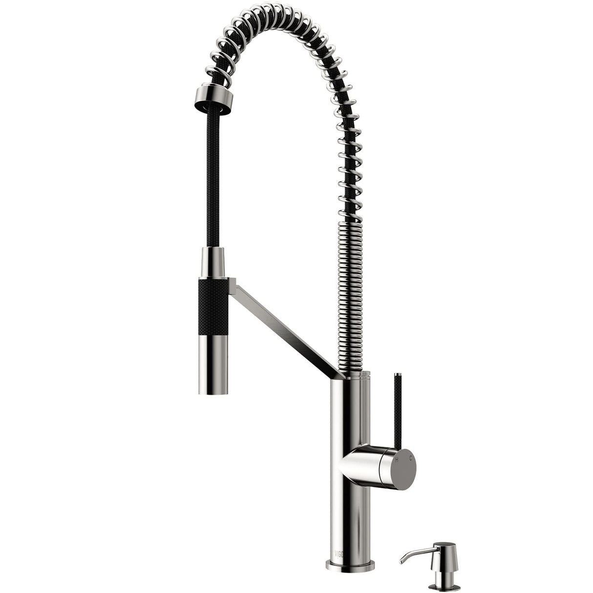 VIGO Livingston Stainless Steel Kitchen Faucet with Pull-Down Sprayer | Brass Faucet for Kitchen Sink with Soap Dispenser and Magnetic Spout | Single-Handle Kitchen Sink Faucet with Sink Sprayer