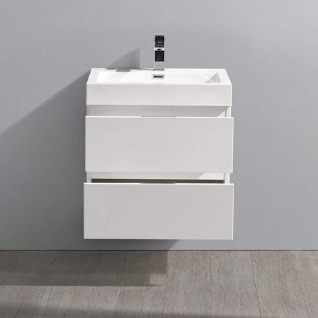Fresca FCB8324GG-I Fresca Valencia 24" Dark Slate Gray Wall Hung Modern Bathroom Vanity