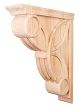 Hardware Resources COR6-3RW 3" W x 11-5/16" D x 14" H Rubberwood Celtic Weave Art Deco Corbel