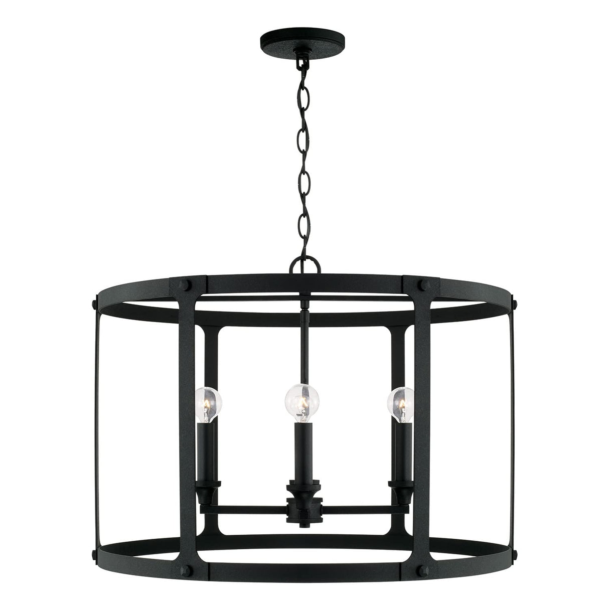 Capital Lighting 344941BI Brennen 4 Light Pendant Black Iron