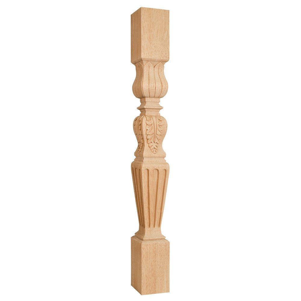 Hardware Resources P28CH 3-3/4" W x 3-3/4" D x 35-1/2" H Cherry Fluted Acanthus Post