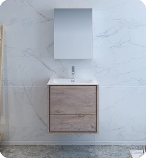 Fresca FCB9224RNW Fresca Catania 24" Rustic Natural Wood Wall Hung Modern Bathroom Cabinet