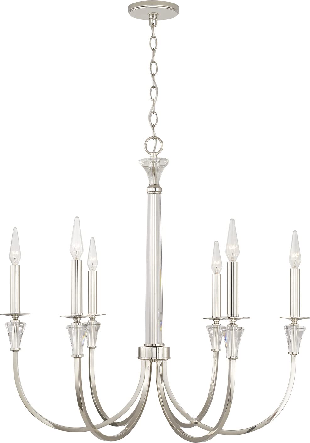 Capital Lighting 441881PN Laurent 8 Light Chandelier Polished Nickel