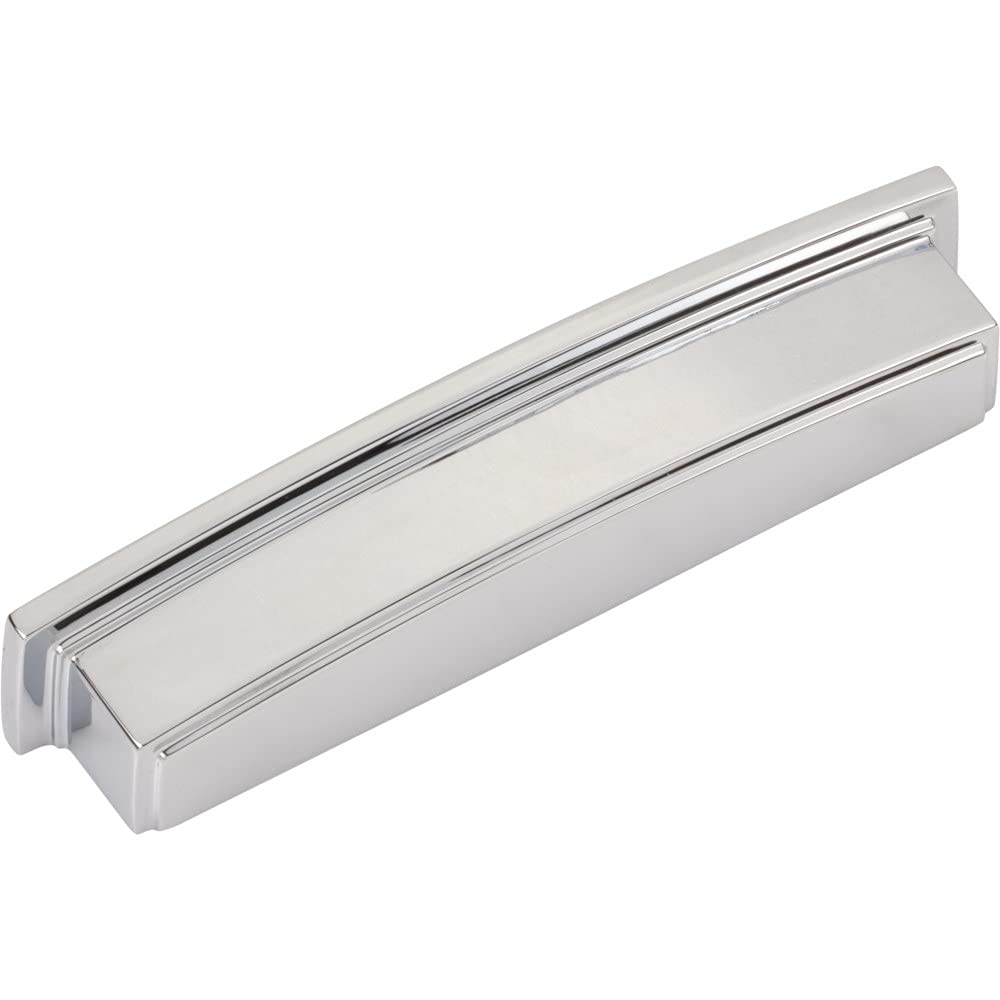 Jeffrey Alexander 141-128PC 128 mm Center Polished Chrome Square-to-Center Square Renzo Cabinet Cup Pull