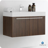 Fresca FCB8090GW-I Fresca Vista 36" Walnut Modern Bathroom Cabinet w/ Integrated Sink