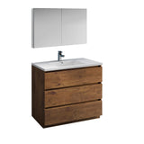 Fresca FVN9342MGO Fresca Lazzaro 42" Gray Wood Free Standing Modern Bathroom Vanity w/ Medicine Cabinet