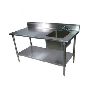 John Boos EPT8R5-3048GSK-R Work Table with Prep Sink, 48