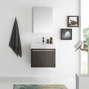 Fresca FVN8058GO Fresca Alto 23" Gray Oak Wall Hung Modern Bathroom Vanity w/ Medicine Cabinet