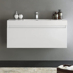 Fresca FCB8011GO-I Fresca Mezzo 48" Gray Oak Wall Hung Modern Bathroom Cabinet w/ Integrated Sink