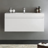 Fresca FCB8011BW-I Fresca Mezzo 48" Black Wall Hung Modern Bathroom Cabinet w/ Integrated Sink