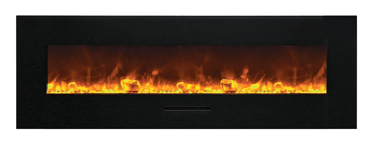 Amantii WM-FM-48-5823-BG Wall Mount/ Flush Mount Smart Electric  48" Indoor / Outdoor WiFi Enabled Fireplace , Featuring a MultiFunction Remote Control , Multi Speed Flame Motor