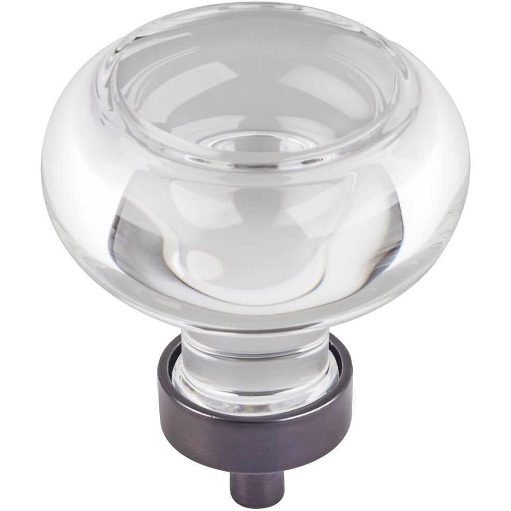 Jeffrey Alexander G120L-DBAC 1-3/4" Diameter Brushed Oil Rubbed Bronze Button Glass Harlow Cabinet Knob