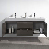 Fresca FCB8360WH-D-I Fresca Valencia 60" Glossy White Wall Hung Double Sink Modern Bathroom Vanity