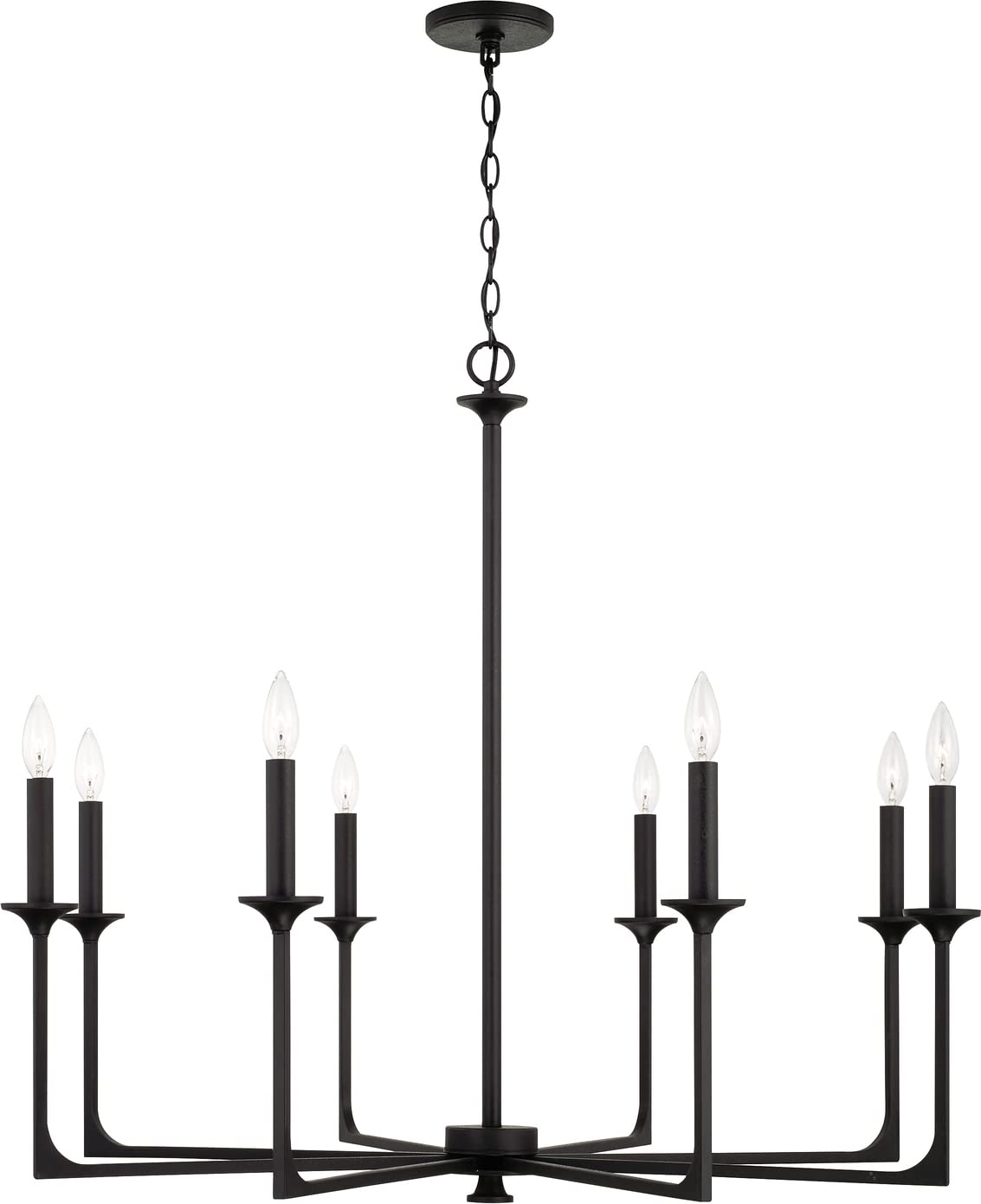 Capital Lighting 437381BI Clint 8 Light Chandelier Black Iron