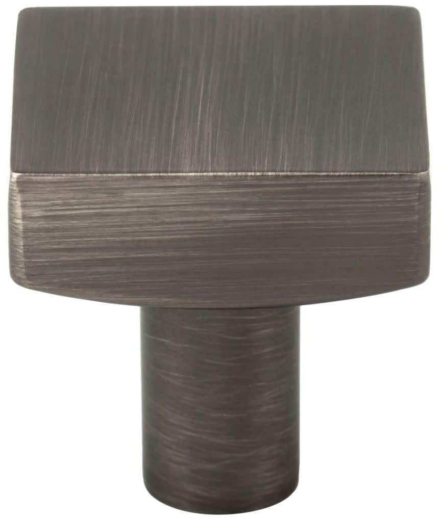 Jeffrey Alexander 845BNBDL 1-1/8" Overall Length Brushed Pewter Square Dominique Cabinet Knob