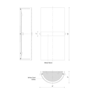 Kuzco WS3413-BK HARROW 13" WS Black 120V ELV LED 3000K 90CRI 16W