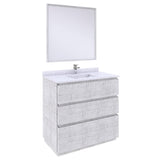 Fresca FVN3136RWH-FC Fresca Formosa 36" Floor Standing Modern Bathroom Vanity w/ Mirror in Rustic White