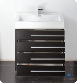 Fresca FVN8030BW Fresca Livello 30" Black Modern Bathroom Vanity w/ Medicine Cabinet