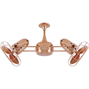 Matthews Fan DD-CP-MTL Duplo Dinamico 360” rotational dual head ceiling fan in Polished Copper finish with Metal blades.