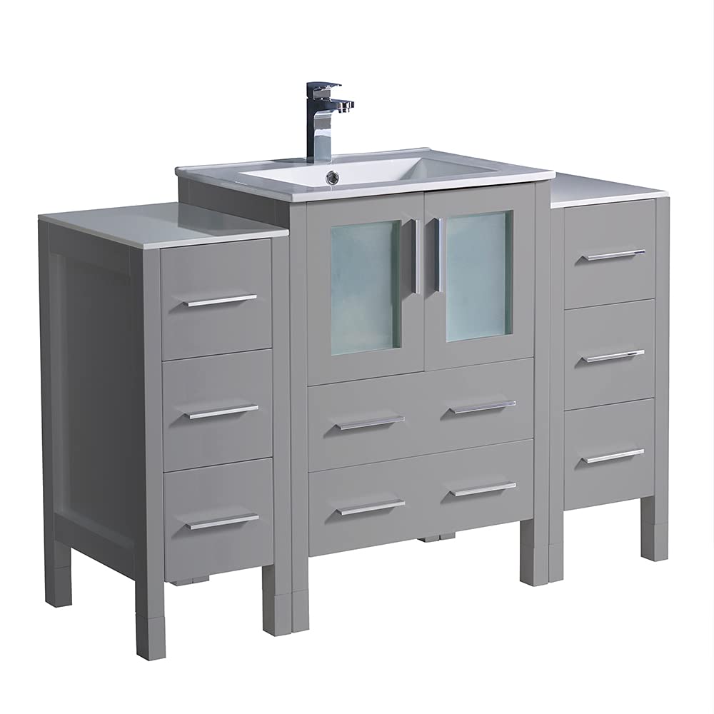 Fresca FCB62-122412GR-I Fresca Torino 48" Gray Modern Bathroom Cabinets w/ Integrated Sink