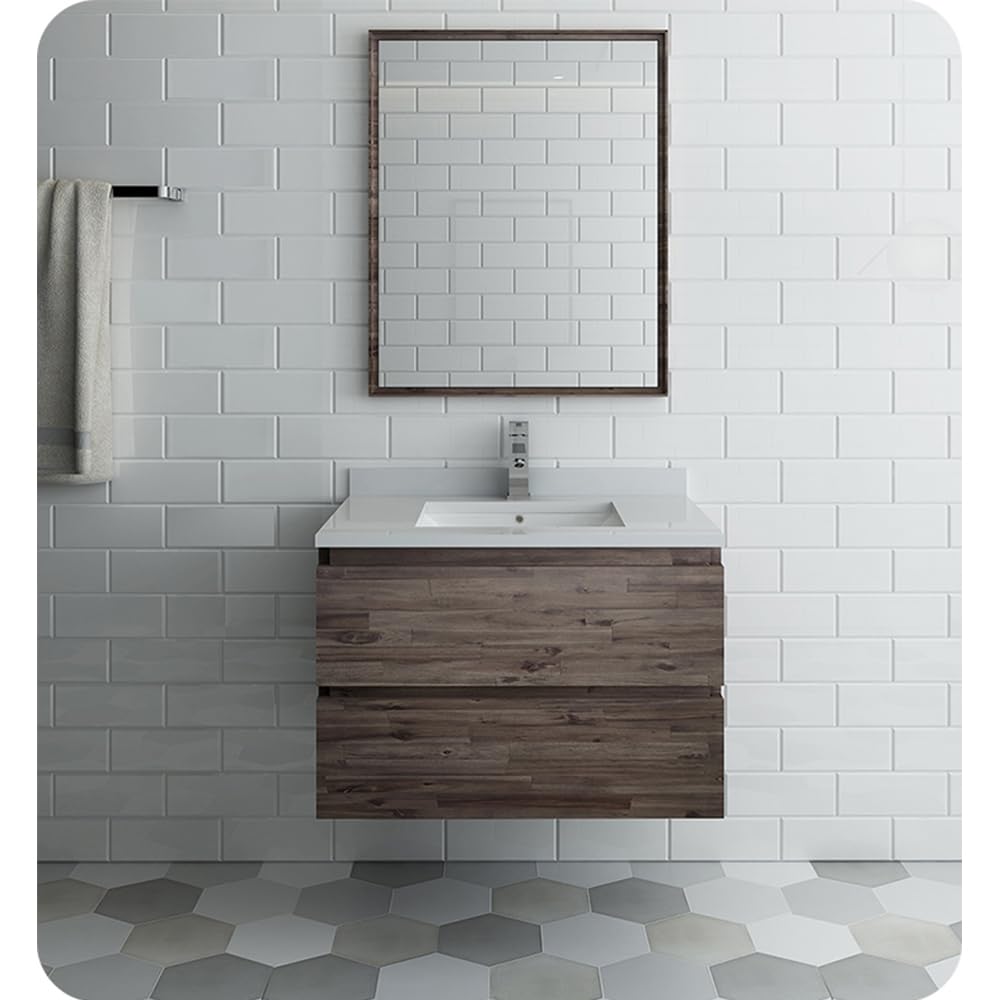 Fresca FVN3130ACA Fresca Formosa 30" Wall Hung Modern Bathroom Vanity w/ Mirror