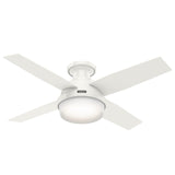 Hunter Fan Dempsey Low Profile Ceiling Fans with Lights and Remote, Flush Mount Ceiling Fan with Lights, Metal, Brushed Nickel Finish, 44 Inch LED