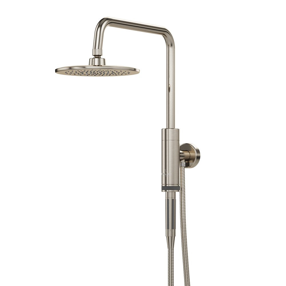 PULSE ShowerSpas 1052-BN Aquarius Shower System with 8" Rain Showerhead and Magnetic Attached Hand Shower with On/Off, Brushed Nickel