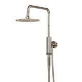 PULSE ShowerSpas 1052-BN Aquarius Shower System with 8" Rain Showerhead and Magnetic Attached Hand Shower with On/Off, Brushed Nickel