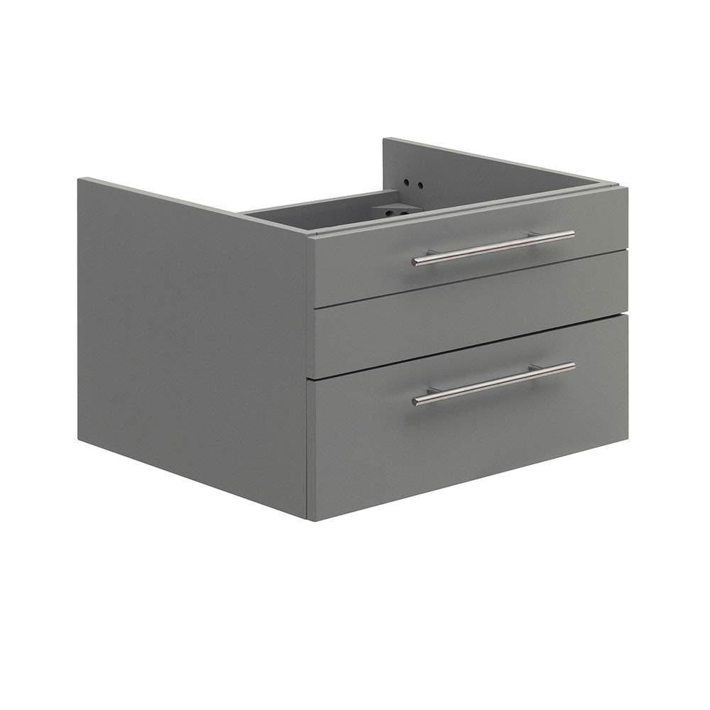 Fresca FCB6124GR-UNS Fresca Lucera 24" Gray Wall Hung Undermount Sink Modern Bathroom Cabinet