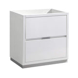 Fresca FCB8430WH Fresca Valencia 30" Glossy White Free Standing Modern Bathroom Cabinet