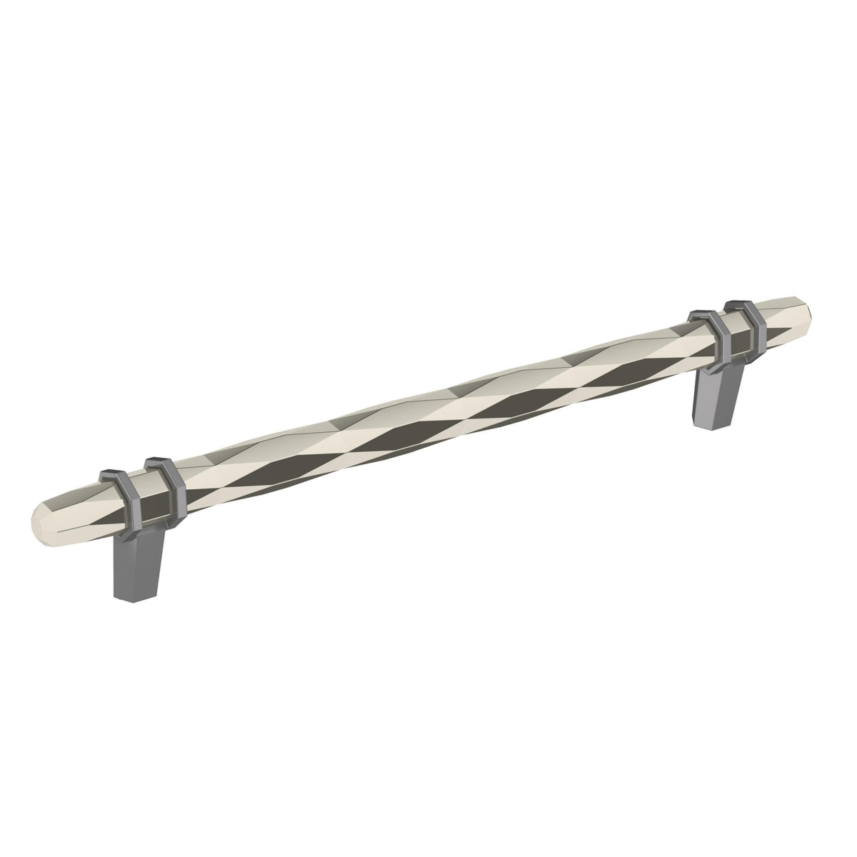 Amerock Cabinet Pull Polished Nickel/Black Chrome 8 inch (203 mm) Center-to-Center London 1 Pack Drawer Pull Drawer Handle Cabinet Hardware