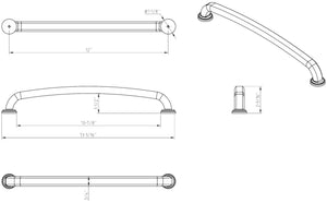 Jeffrey Alexander 527-12SN 12" Center-to-Center Satin Nickel Bremen 1 Appliance Handle