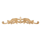 Hardware Resources ONL-08-36-ALD 36" W x 7/8" D x 7-1/2" H Alder Hand Carved Fleur-de-lis Onlay