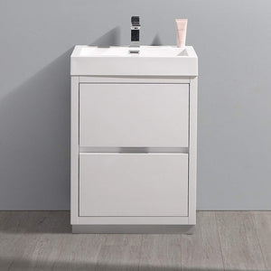 Fresca FCB8424WH-I Fresca Valencia 24" Glossy White Free Standing Modern Bathroom Vanity