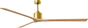 Matthews Fan NKXL-BRBR-LM-90 Nan XL 6-speed ceiling fan in Brushed Brass finish with 90” solid light maple tone wood blades