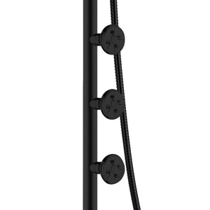 PULSE ShowerSpas 1089-MB Lanai Shower System, 8" Rain Showerhead, 5-Function Hand Shower, 3 Body Spray Jets, Adjustable Slide Bar, Matte Black