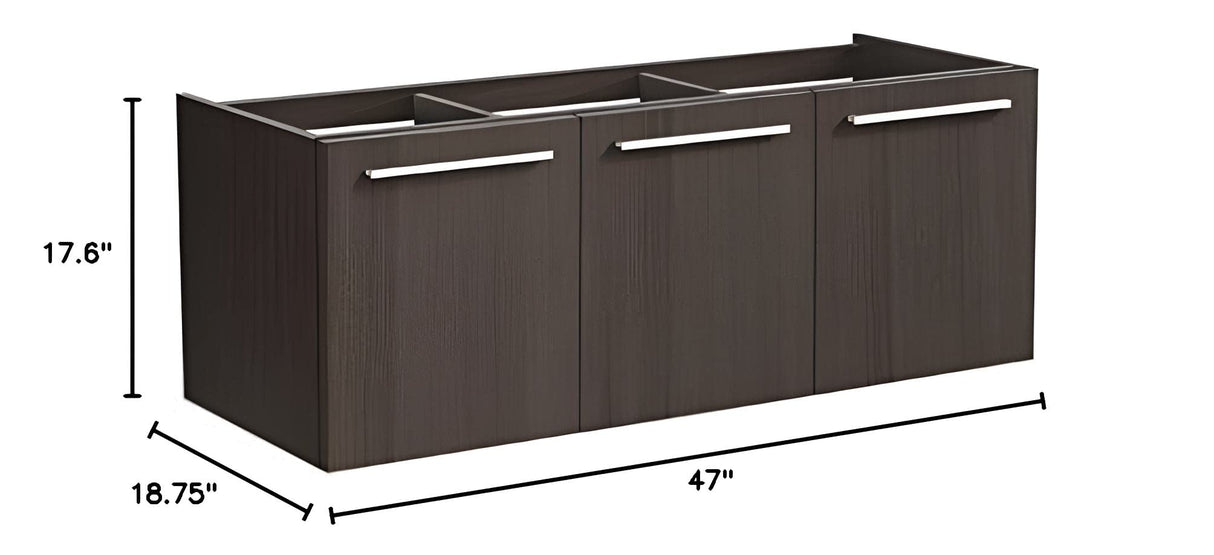 Fresca FCB8092GO Fresca Vista 48" Gray Oak Wall Hung Modern Bathroom Cabinet